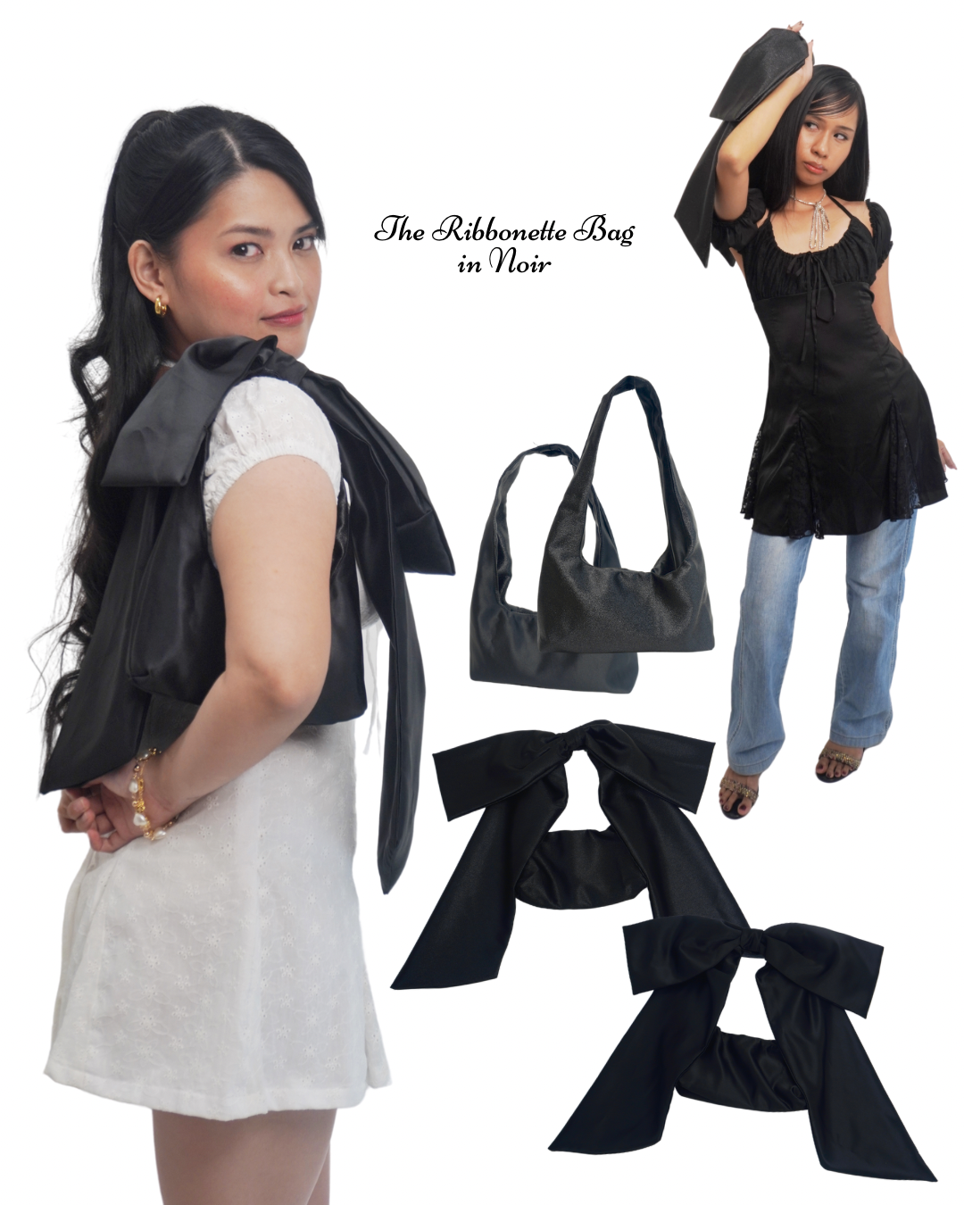 Ribbonette Bag in Noir